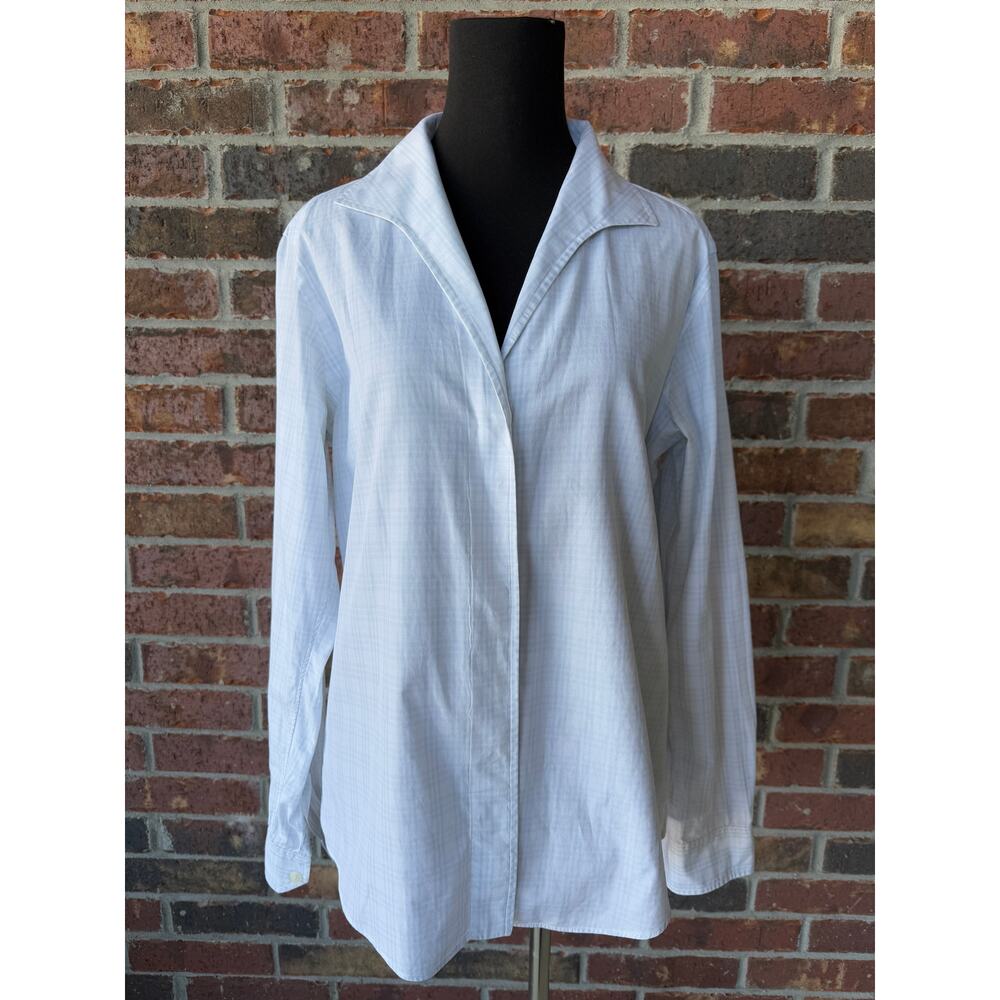 Sarah Alexandra signature shirt - blue and white plaid - button up - size 10